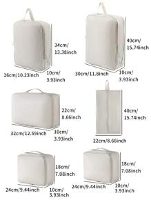 6 件套旅行压缩打包立方体套装，行李收纳袋，适用于衣服、洗漱用品、数码设备、波西米亚风 - 多色 - 查看 2