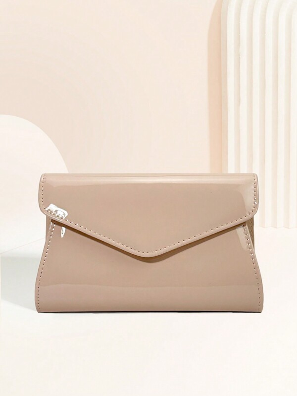 Poșete clutch nude pentru femei Poșetă plic din piele lacuită pentru cadou de călătorie, geantă de mireasă tready, perfectă pentru petrecere, nuntă, bal, cină/banchet, asortat cu rochie de mireasă, rochii formale, rochie de bal, rochie de zi de naștere, petrecere pentru femei
