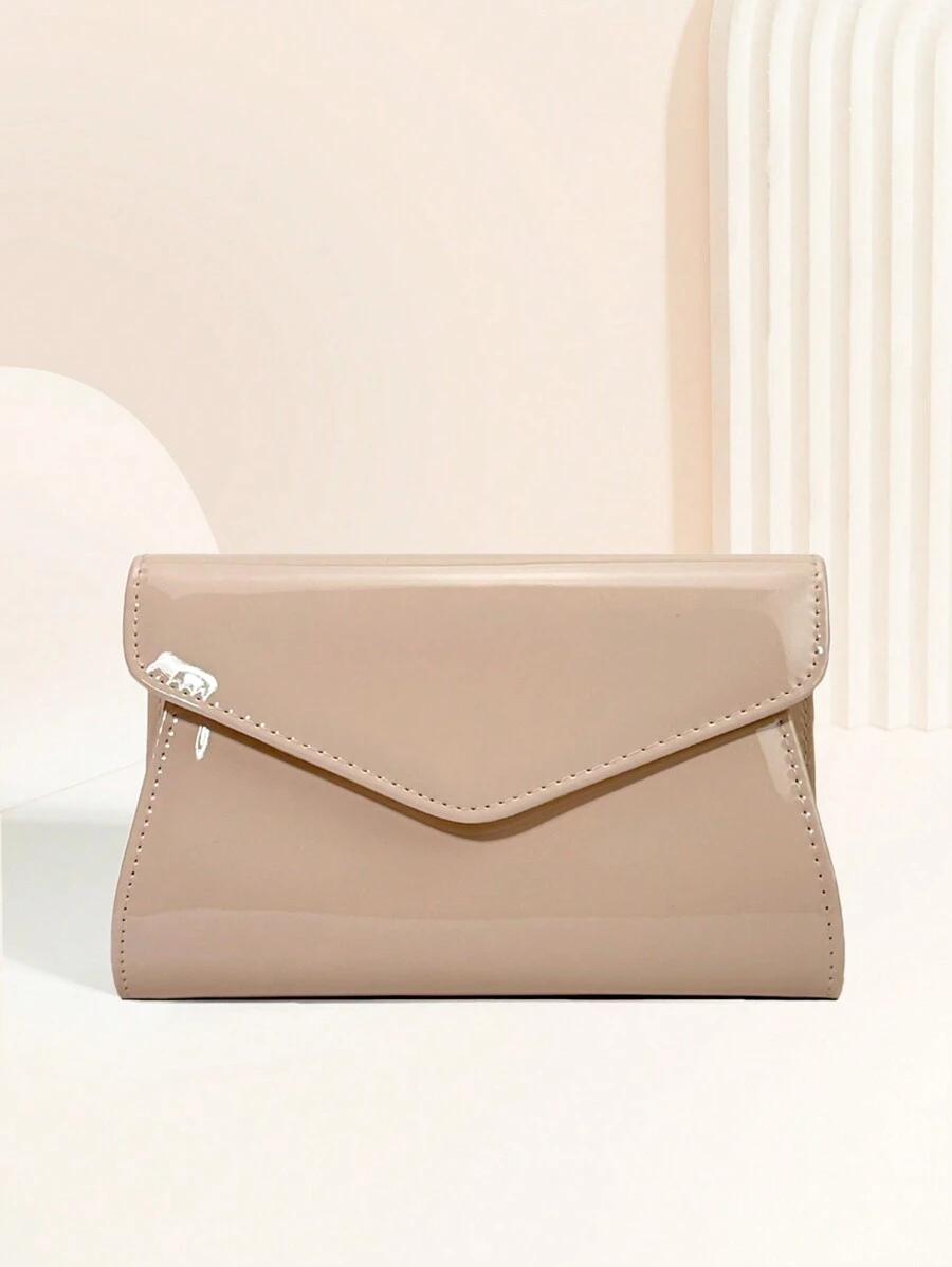 Nude Clutch Purses For Women Patent Leather Envelope Purse For Gift Travel, Tready Bride Bag,Perfect For Party, Wedding, Prom, Dinner/Banquet, Matching With Wedding Dress, Formal Dresses, Prom Dress, Birthday Dress, Women Dress Party, Best Choice Elegant Bag For Bridal Shower, Fashionable Clutch Bags For Woman