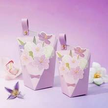 10入組，精美花卉主題禮盒，巧克力糖果餅乾禮盒，婚禮禮盒包裝，適用於生日派對禮物，情人節裝飾，聚會用品，廉價商品可用於包裝盒，婚禮裝飾，送禮盒，派對禮物袋，禮物袋，廚房派對 - 彩色 - 查看 6