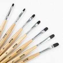 7 Stücke Set Gel Nagel Pinsel für Nagelspitzen Aufbau & Overlay, Skulptur, Poly Gel und Verlängerungen. Ovales Pinsel Maniküre Malstift - HOLZ