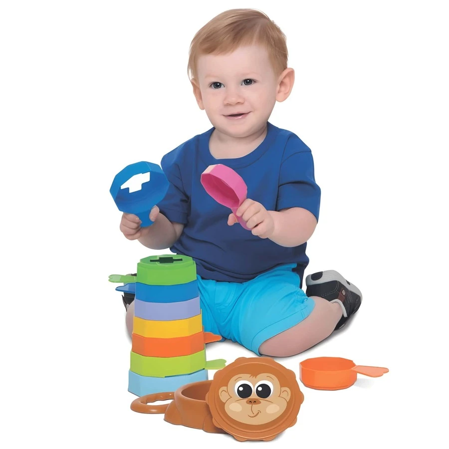Educational Stacking Toy Baby Didactic Monkey And Kitten - Con khỉ - Xem 1