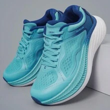 1pair Women's R2 Thick-Soled Carbon Plate Marathon Running Shoes With Shock Absorption, Soft Bounce, Lace-Up, TPU Slip-Resistant, And Wear-Resistant Features - Royal Blue - View 7