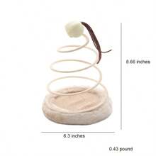 猫/狗爱好者礼物和狗/猫妈妈爱宠物玩盘毛绒弹簧盘球鱼老鼠逗猫玩具，适合猫爱好者和猫妈妈 - 彩色 - 查看 7