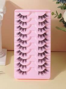 MAGEFY 5/10對自然半眼睫毛人造貂毛假睫毛綿密修長眼睫毛延伸器化妝工具，適用於日常美容使用 - 交叉款 - 查看 15