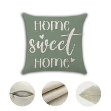 4 vỏ gối vải lanh Home Sweet Leaf màu xanh lá cây và trắng, vỏ gối hiện đại tối giản cho mùa xuân/hè, thích hợp cho phòng khách, phòng ngủ, ghế sofa, trang trí giường (15,748 inch * 15,748 inch, 17,7 inch * 17,7 inch, 19,685 inch * 19,685 inch, 11,81 inch * 119,685 inch) - Mầm xanh - Xem 5