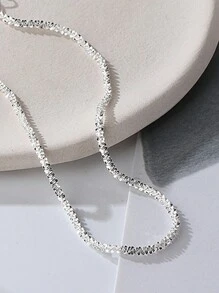 Nooxian 1pc Fashion Stainless Steel Minimalist Bracelet For Women For Daily Decoration - Silver - View 3