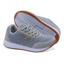 Kit 2 Pairs Women's Tennis Shoes Training Gym Walking Running Casual Comfortable Sporty Lightweight - 黑灰色 - 查看 4