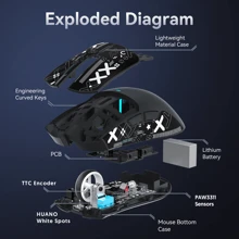 X11 59g Superlight Wireless Gaming Mouse With Grip Tape, RGB Charging Dock,PixArt PAW3311,BT/2.4G Wireless/Wired Pc Mouse, 22KDPI,5 Programmable Buttons For Pc