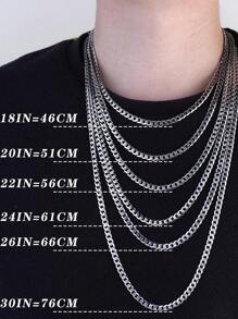 Cross Necklace For Men Women 5mm Strong Diamond-Cut Stainless Steel Figaro Link Chain  Pendant Necklace Beveled Edge Cross Chain Necklace Jewelry 18-22 Inches