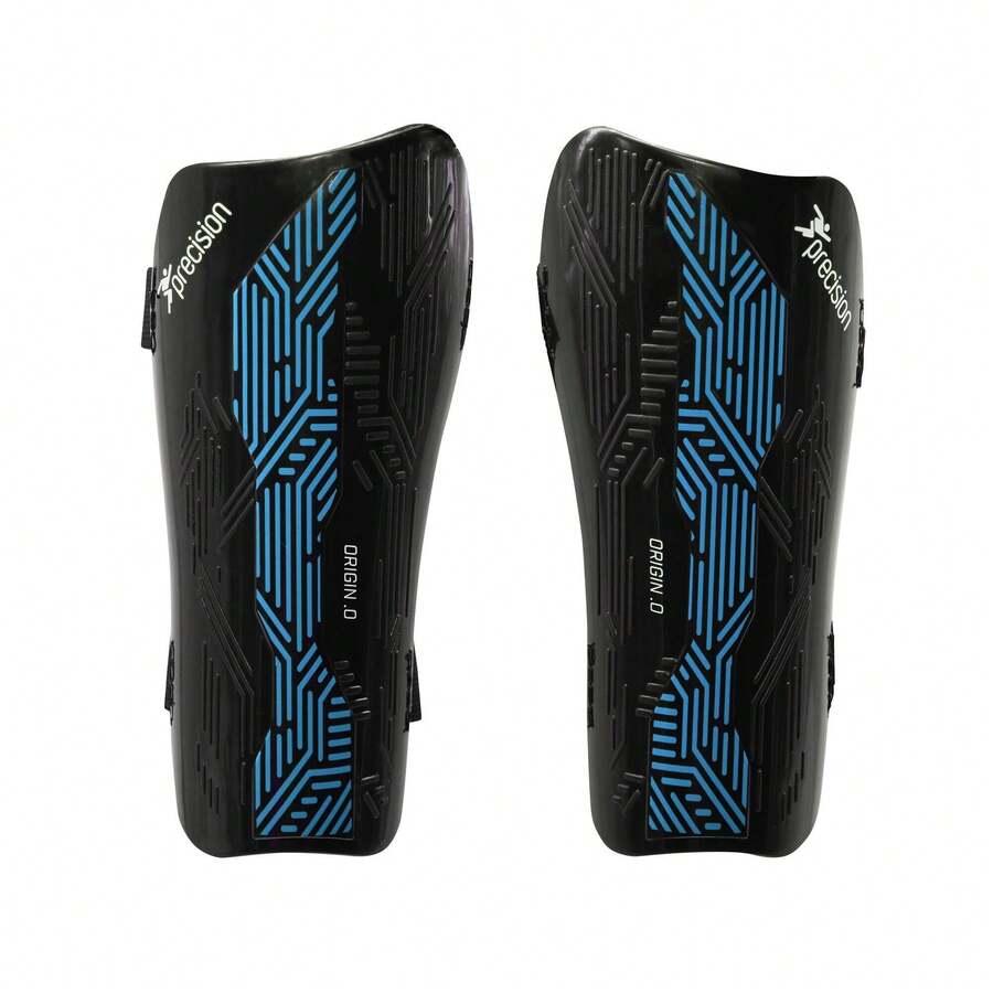 Precision Unisex Adult Origin.0 Strap Shin Guards (Black/Cyan) - Shadow Black - View 1