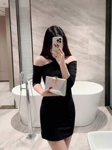 Moonlit EveBag One Sparkling Fashion Metal Leaf Clasp Evening Bag Geometry Design Party Clutch Romantic Wedding Bridal Chain Bag Formal Prom Handbag Valentines