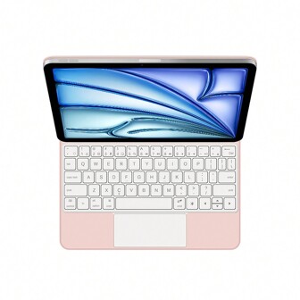 Smart Keyboard Case Compatible With Ipad Air 11 Inch / Air 13 M2 2024 Air11 Air13 IPad Pro 11"/12.9" 2018-2022 Tablet Smart Cover Magic Keyboards Folio Colorful Backlight TrackPad Touch Pink