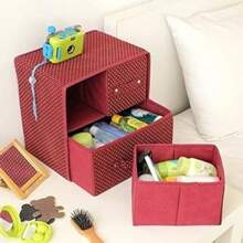 Cajas de almacenamiento Cubos de almacenamiento plegables Cajoneras plegables Armario de tela Organizador de almacenamiento para ropa interior 2 capas 3 cajones Cajón de almacenamiento plegable - Multicolor - Ver 1