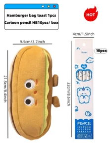 Bút chì hoạt hình nữ dễ thương cho trẻ em HB 1 chiếc Túi bút Burger tâm trạng vui nhộn 6 chiếc/ hộp cho học sinh tiểu học Viết Vẽ Phác thảo kèm tẩy Bánh mì nướng học tập cấp độ hấp dẫn cao Đồ dùng học tập vui nhộn Túi đựng đồ dùng học tập sáng tạo dung tích lớn cho học sinh tiểu học và trung học Quà tặng Hàng tốt vào ngày 1 tháng 6 Quà tặng Ngày thiếu nhi - Màu nâu Sô-cô-la - Xem 2