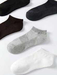 10對吸濕排汗加強防滑短襪，白色襪子，黑色襪子，面料女式踝襪，運動中筒襪，女士襪子，柔軟女式踝襪，一般女式踝襪和日常襪子 - 彩色 - 查看 6