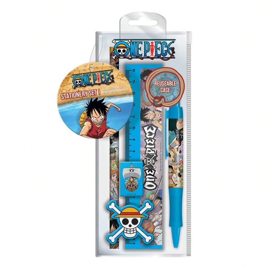 One Piece Whole Cake Island Stationery Set (Blue/Multicoloured) - Azul - Ver 1