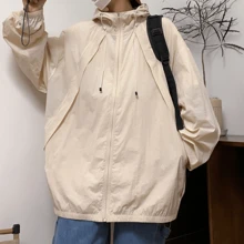 Summer Workout Men's Outdoor UV Protection Thin Jacket, Sports Windbreaker, Breathable, Ice Feeling, Couple Styles, White And Green Colors Fishing - White - View 7