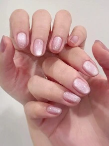 XEIJAYI 1pc 10ml Crystal Cat Eye Magnetic Gel Nail Polish, Glitter Shiny Transparent Light Pink Gel Nail Polish Soak Off UV LED UV Gel Varnish Nail Art Design - Baby Pink - View 7