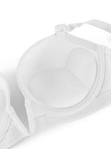 YANDW Low-Cut Push-Up V-Neckline Bra, Thick Padding And Underwire Support, Perfect For Wedding Or Party Outfits, Suitable For Flat Chests, Lingerie