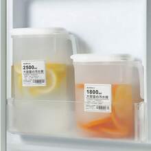 Jarras que incluyen agua fría, agua helada, jugo, té, jarra para bebidas, contenedor de plástico para refrigerador, para uso doméstico, resistente a altas temperaturas y con gran capacidad, adecuadas para refrigeración - transparente - Ver 2