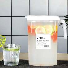 Jarras que incluyen agua fría, agua helada, jugo, té, jarra para bebidas, contenedor de plástico para refrigerador, para uso doméstico, resistente a altas temperaturas y con gran capacidad, adecuadas para refrigeración - transparente - Ver 9