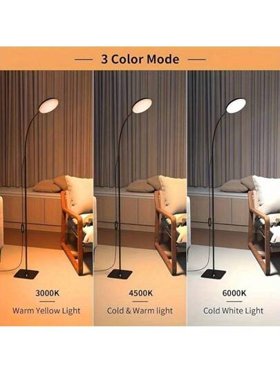 Yogle 1. Moderne Vloer Lamp Adjustable Function, Lightweight LED Reading That Can Be Installed Vertically, 10 Brightness Swivel [1H Timer], Work, Study, Sewing, Painting, Makeup, Etc. Purposes. view 5