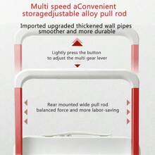 一体式纯色后端宽拉杆 PC 行李箱，24 英寸/26 英寸坚固耐用的旅行行李箱，带双面封闭层和密码锁，20 英寸登机尺寸手提行李旅行学校假期蜜月假期出国留学毕业假期必备旅行配件礼物的理想选择，适合男士女士男孩女孩学生情侣包学校配件学校用品 - 紅色 - 查看 4