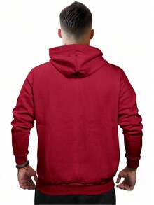 Men Hoodie & Sweatshirt Co-Ords - 紅色 - 查看 2