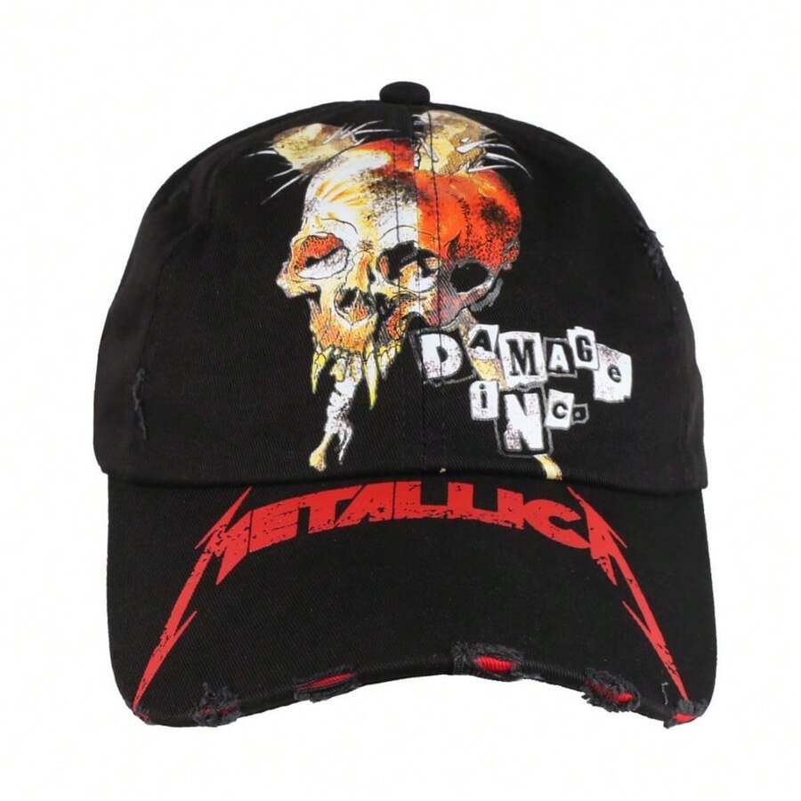 Metallica Damage Inc Distressed Cap (Black/Red/White) - Shadow Black - View 1
