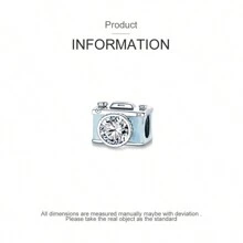 1 pieza Cámara Amor en la serie de recuerdos Cuentas DIY Encantos Colgante y Cadena Encanto Apto para Pulsera de Cuentas Cuentas para Hacer Joyería DIY para Mujeres Regalo de Joyería para Niña, Accesorios de Joyería DIY de Aleación Plateada de Moda, Pulsera de Acero Inoxidable para San Valentín