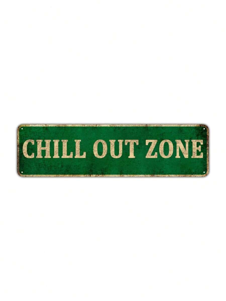 1 件，“CHILL OUT ZONE”趣味牌照金属锡标牌（15.75 英寸 X 3.94 英寸 / 40 X 10 厘米），新奇街道标牌，家居装饰，房间装饰，墙壁装饰，浴室装饰，酒吧装饰，咖啡厅装饰，车库装饰最佳礼物 - 彩色 - 查看 1