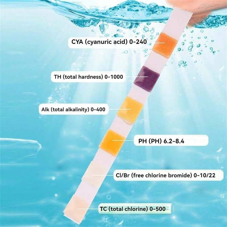 50pcs SixInOne Swimming Pool Water Quality Test Paper For Rapid