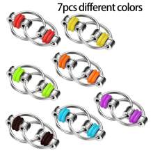 7pcs Bicycle Iron Chain Fidget Toys Keychain, Fidget Flippy Chains - Multicolor - View 10