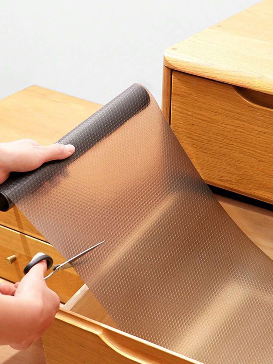 1 Roll Transparent Black Shelf Liner, NonSlip Liner ,Clear Non