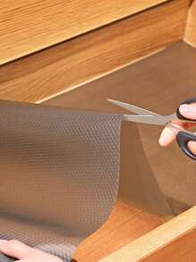 1 Roll Transparent Black Shelf Liner, Non-Slip Cabinet Liner ,Clear Non-Adhesive Drawer Liner,EVA Waterproof Refrigerator Liner,Easy To Cut Cupboard Liner For Shelves,Desk,Cabinet,Kitchen,Shelf Mats.(11.8"*59") - Black - View 7