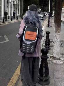 Retro Y2K Travel & Commuting Style Multifunctional Backpack, Fashionable And Versatile With Large Capacity For Both Men & Women. Waterproof And Designed With Nokia 9-Key Bulky Style. Perfect For Travel & Hiking. - Multicolor - View 2