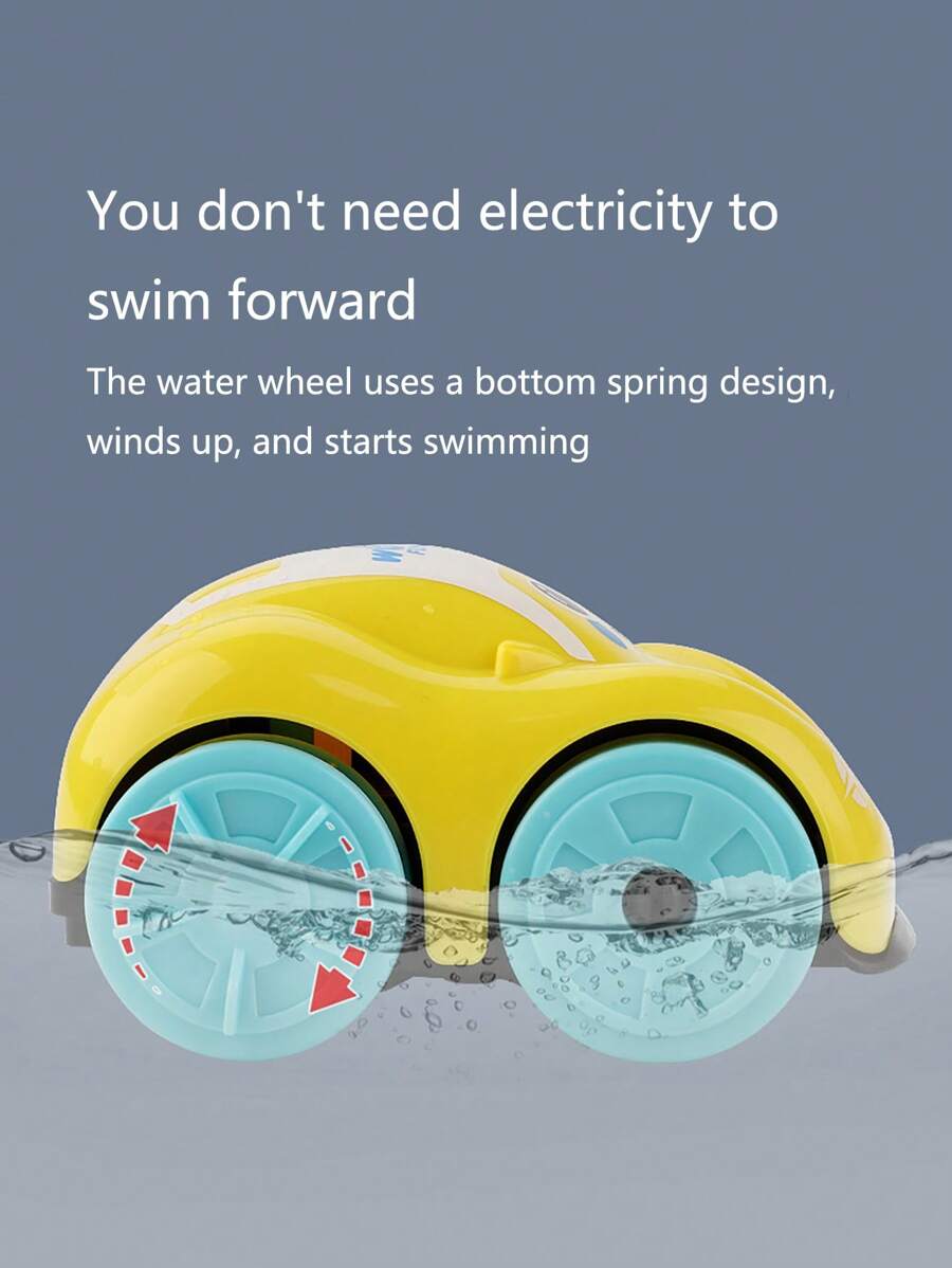 Summer Baby Bath Toy Car, Toddler Chain-Driven Land & Water Toy Car For