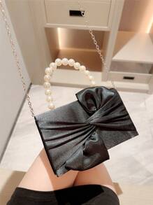 حقيبة سهرة مزخرفة بفراشة متناسقة المظهر للنساء، حقيبة سهرة مربعة منمنمة بخرز اللؤلؤ الصناعي، حقيبة حفلة زفاف رومانسية، حقيبة عروس، حقيبة حفلة رسمية، حقيبة يد بسلسلة معلقة، حقيبة سهرة أنيقة بخرز لؤلؤي صناعي، حقيبة حفلة التخرج