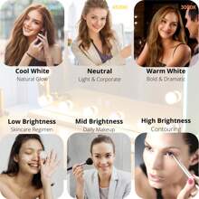 Vanity Mirror With Lights, Makeup Mirror With RGB Color Changing LED Lighted For Bedroom, Tabletop Mirror With 18 Dimmable Bulbs,3 Color Mode, Touch Control. Room Decor Mirror