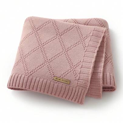 1 pieza Manta de bebé tejida cálida y sencilla, adecuada para todas las estaciones, ideal para el Día de San Valentín