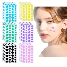 Pegatinas correctoras para la cara en forma de estrella lindas en múltiples colores, 6 piezas / paquete - Multicolor - Ver 1