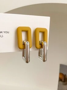 1pair Fashionable Geometric Earrings For Commuting And Party - Multicolor - View 8