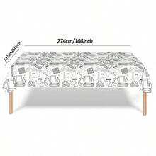 137x274cm 3入組新型建築車紙質桌布套裝，帶膜涂層，適用於DIY，彩色筆，水彩畫，海報和桌布