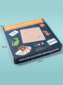 木製數學乘法棋盤遊戲 - 適合3歲以上兒童的教育玩具 - 家長與兒童一同學習和娛樂的遊戲！ - 杏色 - 查看 8