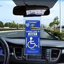 3pcs PVC Disability Parking Sign Holder - Durable & Secure With Clear Visibility Hook - Easy On-Mirror Display For Handicap Placards - Clear - View 1