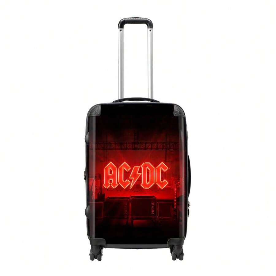 RockSax Power Up AC/DC Logo Hardshell 4 Wheeled Suitcase (Black/Red) - 01 Matt Black - View 1