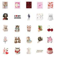 62 张/包风格贴纸，可爱卡通美学标签，用于剪贴簿，自粘密封文具贴纸，用于卡片信封，儿童礼物青少年派对用品奖励激励动机 - 黑色 - 查看 4