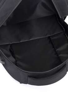 Rechargeable Student Backpack, Travel Bag For Boys & Girls, Casual Daypack - Black - View 7