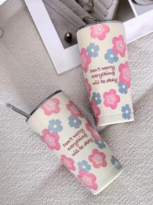 1 cốc cách nhiệt chân không 20oz Original Pink Blue Flower, Bình đựng nước nóng/lạnh, Cốc cà phê, Cốc đựng trên ô tô, Lý tưởng cho thể thao, ngoài trời, gia đình, văn phòng, quà tặng sinh nhật (Không bao gồm ống hút) Quay lại trường học - Nhiều màu - Xem 5